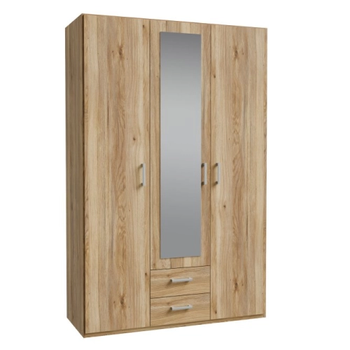 Szafa z lustrem i szufladami 130 cm Dąb Mauvella